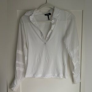 ME + EM statement balloon sleeve layering shirt